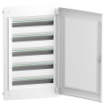 Prismaset xs - coffret plastique encastré 5 rang. 24 modules - avec porte transp