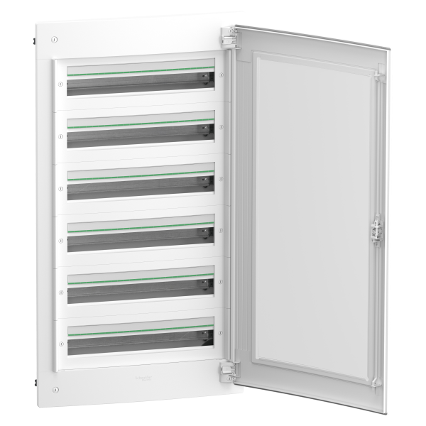 Prismaset xs - coffret plastique encastré 6 rang. 24 modules - avec porte transp