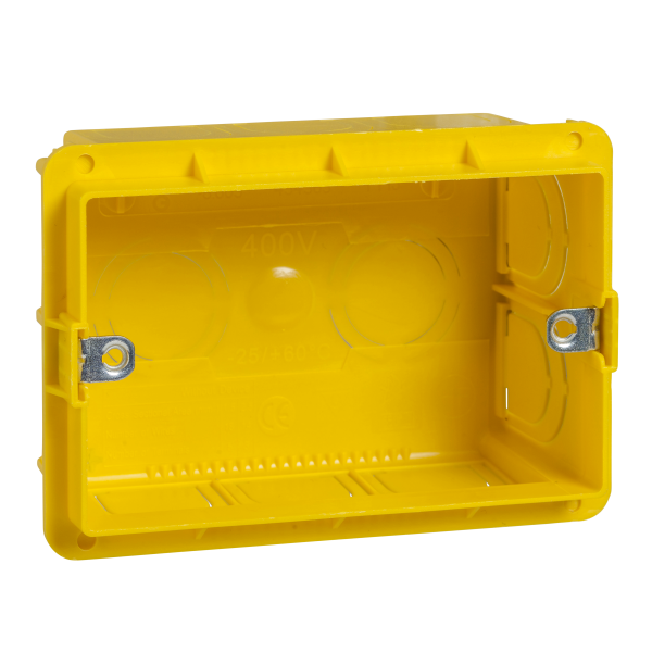Boîte d'encastrement 3 modules Schneider Unica pour maçonnerie profondeur 48mm Jaune