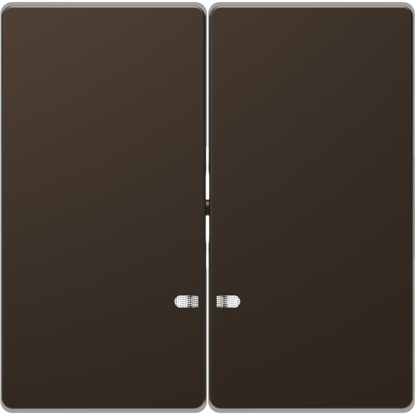 D-life - enjoliveur pour commande double avec voyant - métal mocca