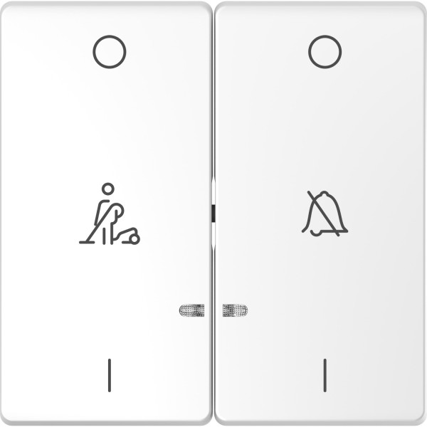 D-life - enjoliveur pour commande double voyant et picto hotel - blanc lotus