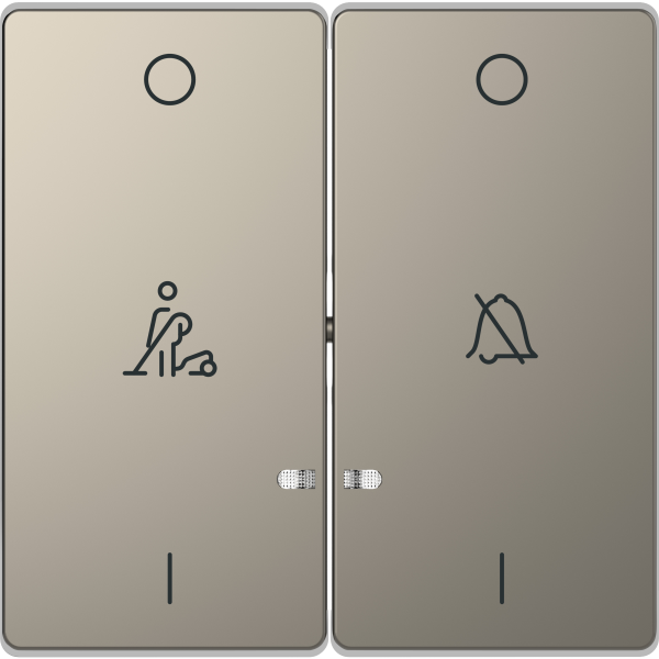 D-life - enjoliveur pour commande double voyant et picto hotel - métal nickel