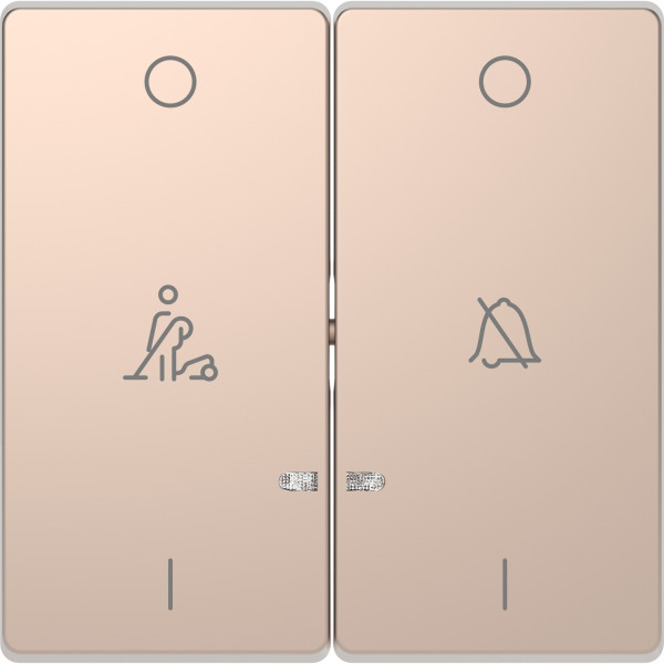 D-life - enjoliveur pour commande double voyant et picto hotel - métal champagne