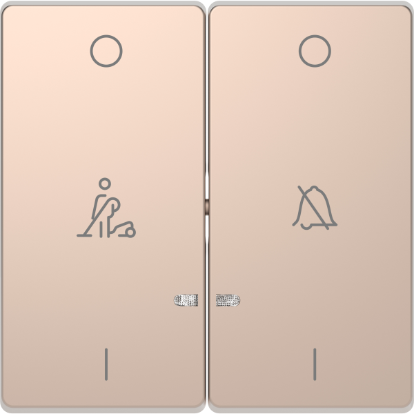 D-life - enjoliveur pour commande double voyant et picto hotel - métal champagne