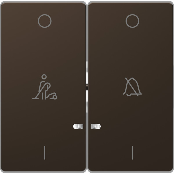 D-life - enjoliveur pour commande double voyant et picto hotel - métal mocca