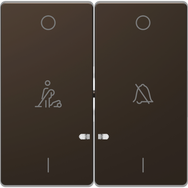 D-life - enjoliveur pour commande double voyant et picto hotel - métal mocca