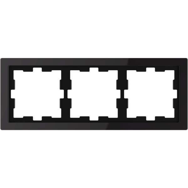 D-life - cadre de finition - verre - noir - 3 postes