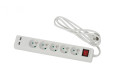 Bloc 5 prises + 2 prises usb blanc avec interrupteur - 1,5m câble h05vvf 3g1 (bp5iu)