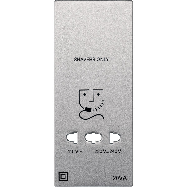 Enjoliveur M-Plan pour prise de rasoir, aluminium