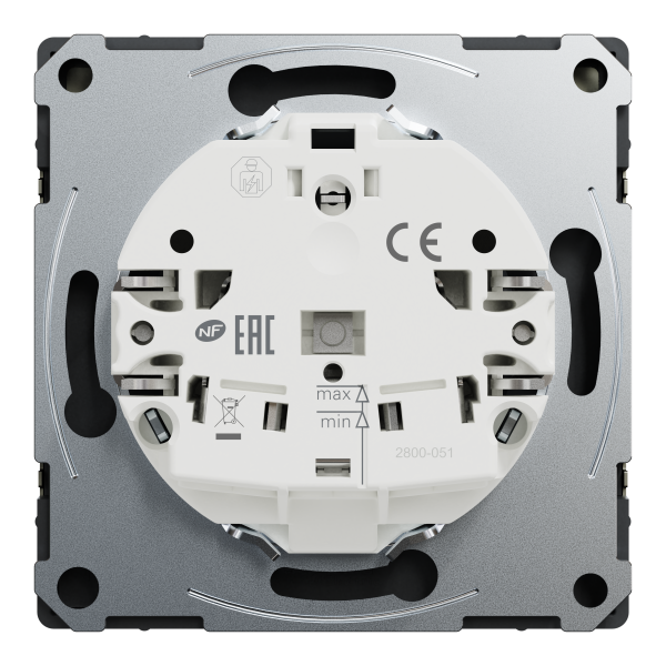 D-life - prise de courant 2p+t - fr - méca + enjoliveur - métal nickel