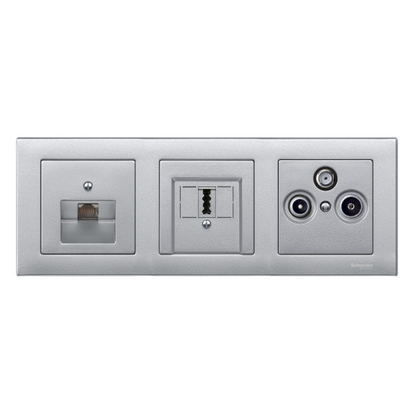 Enjoliveur M-Plan de prise HP avec ouverture rectangulaire, aluminium