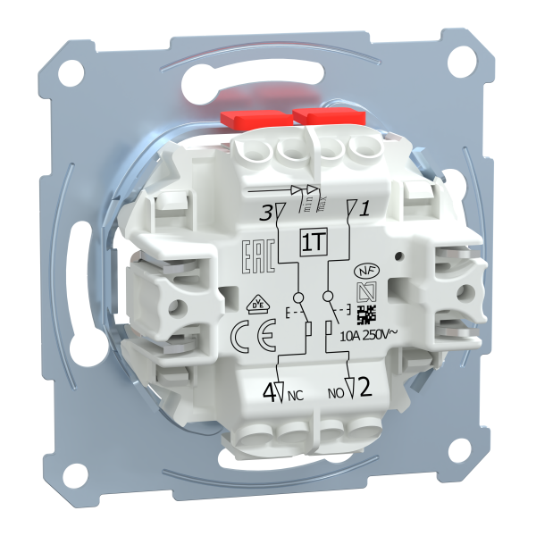 D-life - bouton poussoir double - bp no + bp nf - 10a - méca seul
