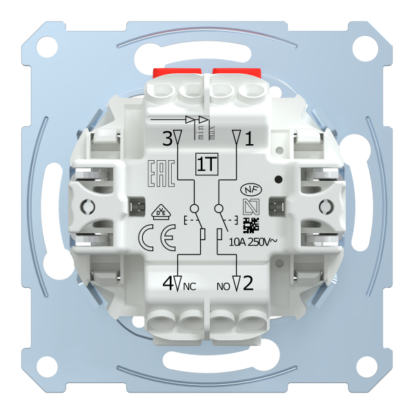 D-life - bouton poussoir double - bp no + bp nf - 10a - méca seul