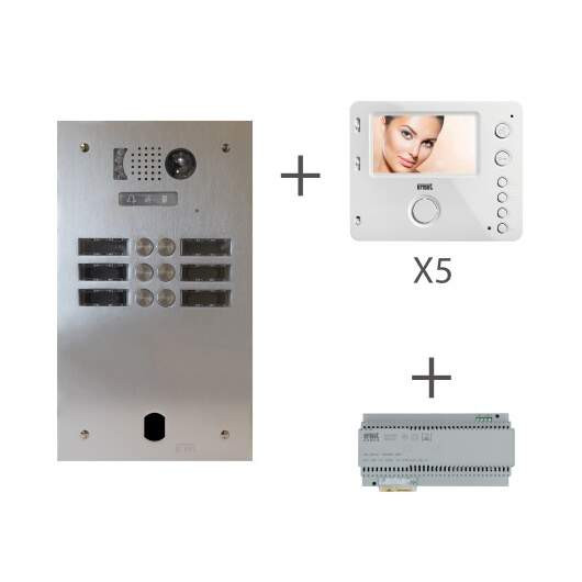 Kit video alu 2r 5 bp 2 voice programme (20411)