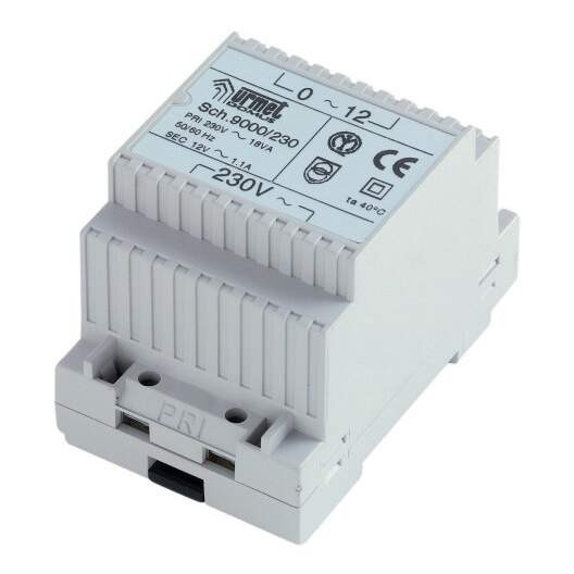 Transformateur de sécurité 230V/12Vca-1,3A 18VA
