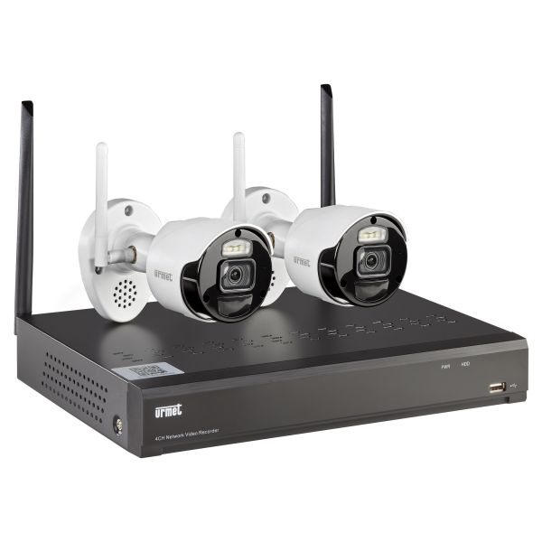 Kit de vidéosurveillance Urmet IP Wifi avec 2 caméras bullet 2M IP pour intérieur et extérieur