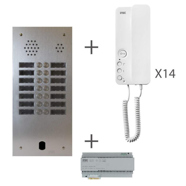 Kit audio préprogrammé 14 boutons Urmet Système 2 voice 2 rangées (20349)