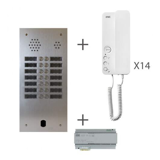 Kit audio préprogrammé 14 boutons Urmet Système 2 voice 2 rangées (20349)