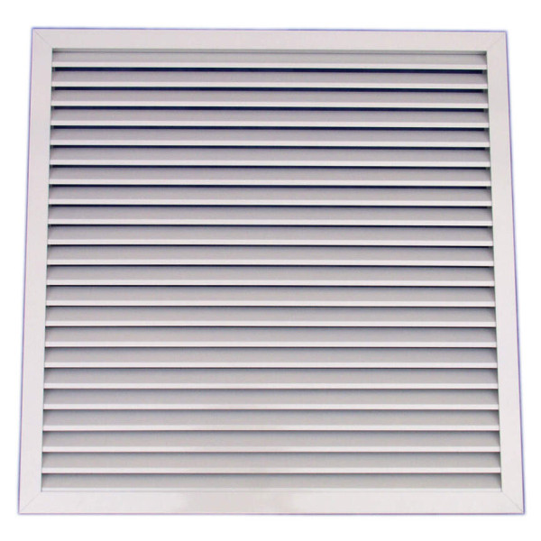 Grille de reprise int. + filtre, alu blanc pour dalle faux-plafond, D 600x600 mm. (GRAIxCD 600x600 FP)