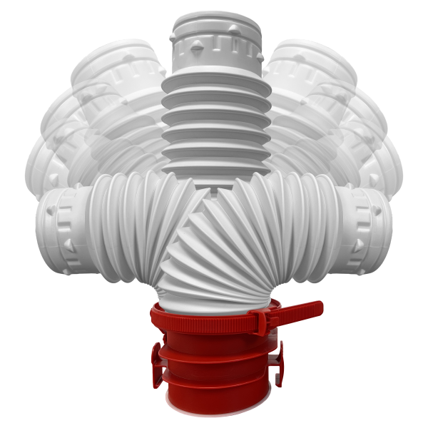 Piquage flexible sanitaire S&P Unelvent PFS80 pour VMC OCTEO D80 mm 