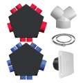 Kit VMC double flux S&P Unelvent IDEO 325 RD P04 8 sanitaires 325 m³/h