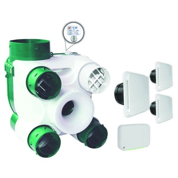 Kit VMC simple flux S&P Unelvent DECO SERENITE K à sondes et thermo-hygroréglable