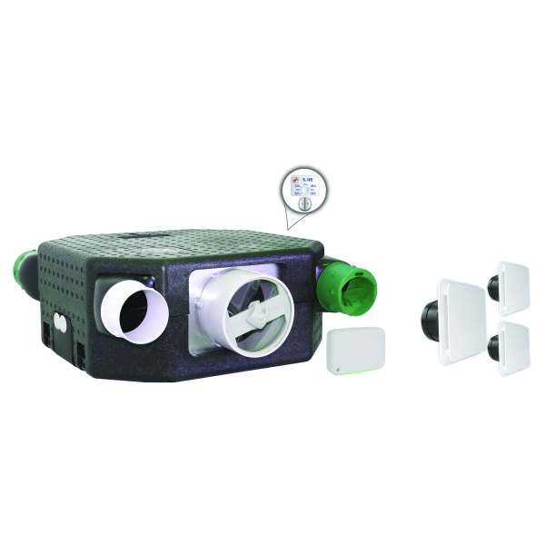 Kit VMC simple flux S&P Unelvent DECO FLAT SERENITE K à sondes et thermo-hygroréglable