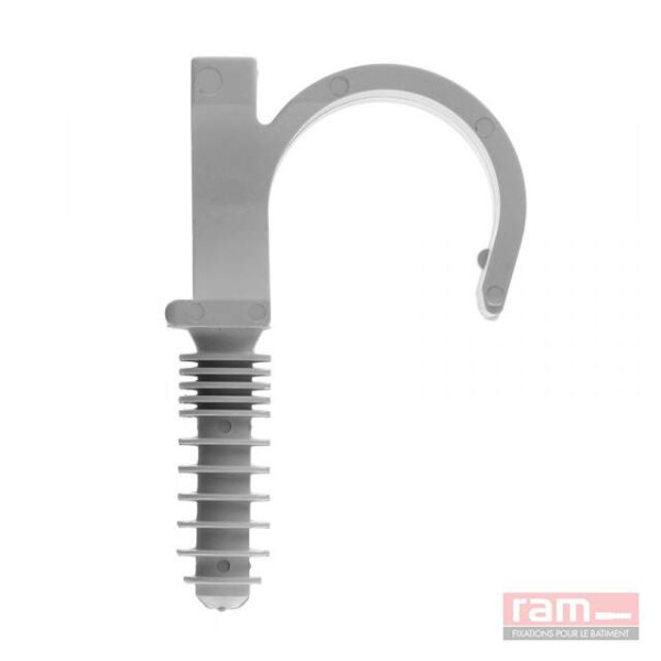 Colliers avec chevilles 20mm RAM RAMCLIP pour gaine souple gris Sachet de 10 