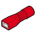 RFF305P - Clip femelle complètement isolé rouge (0,25 à 1,5 mm²) - 2,8 X 0,5 mm