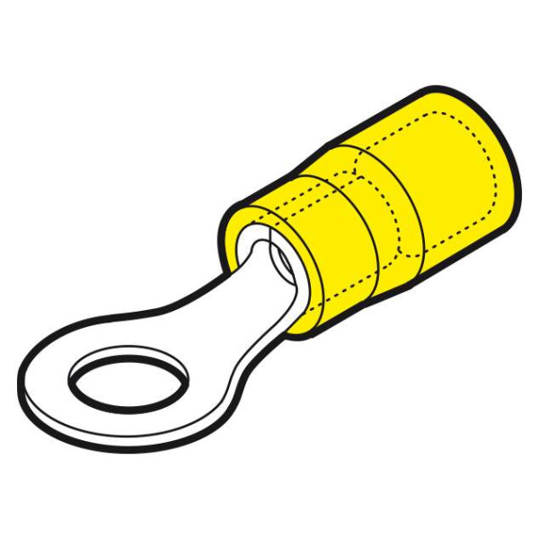 GPM7 - Cosse préisolée ronde jaune (4 à 6 mm²) - Diam. 7 mm
