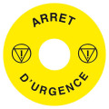 204500F - Etiquette arrêt d'urgence adhésive Diam. 60 mm