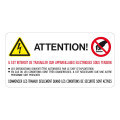 268100F - Etiquette signalétique rectangulaire 65 x 131 mm