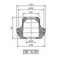 Passe-fils à membrane helavia dx 14-20