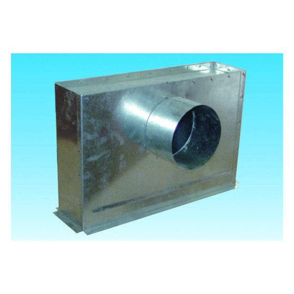 Plénum galva, raccord latéral D 250 mm pour GAO/GAF/GRM/GLF/GRE, D 500 x 300 mm. (PGL 500X300)