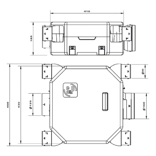 Kit VMC extra-plat pour l'habitat pavillonnaire du T1 au T7 jusqu'à 4 sanitaires. (DECO FLAT 2 K)
