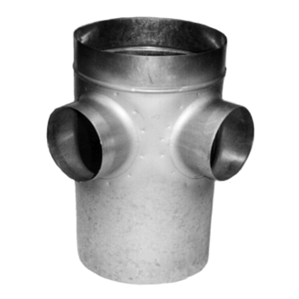 COLLECTEUR ETAGE GALVANISE SPIRACLIM 2 PIQUAGES 180° DIAMETRE 315. (COET 315/2P180)