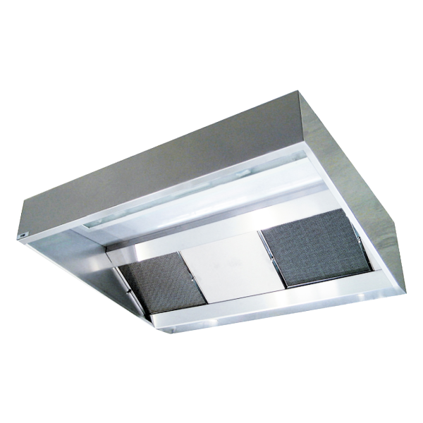 Hotte statique extra-plate, Hauteur 40 cm, Longueur 2,5 m, vissière 1 m. (CAP 40 2.5 V1) - S&P France - 227068