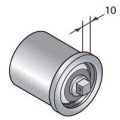 Calotte avec pivot q10 libre tube 50x15mm