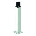 Colonnette en aluminium anodisé naturel h=500mm application bidirectionnelle
