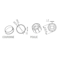 Adaptateur rond 40x1mm poulie en caoutchouc