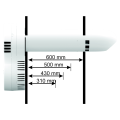 Ventilation double flux tubulaire, rendement 68%, 25/45 m3/h, D100mm, long 430mm. (ECOROOM 100/430)