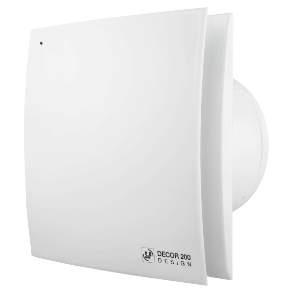 Aérateur extra-plat design, 163 m3/h, 19,7W, hygro et tempo réglable, D120 mm. (DECOR-200 CH DESIGN)