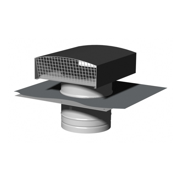 Chapeau de toiture métallique S&P Unelvent CT 125 ARDOISE D125mm
