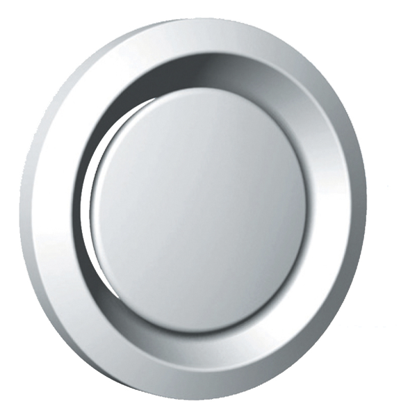 Bouche métallique réglable, 90 m3/h, obturateur réglable, manchette D 100 mm. (BEM 100)