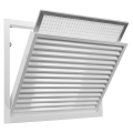 Grille de reprise intérieur + filtre, alu blanc, 350 à 900 m3/h, D 500 x 400 mm. (GRAIxCD 500x400)