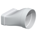 Manchon mixte PVC, rectangulaire 55 x 110 mm/circulaire D 100 mm, gamme TUBPLA. (MCM 100)
