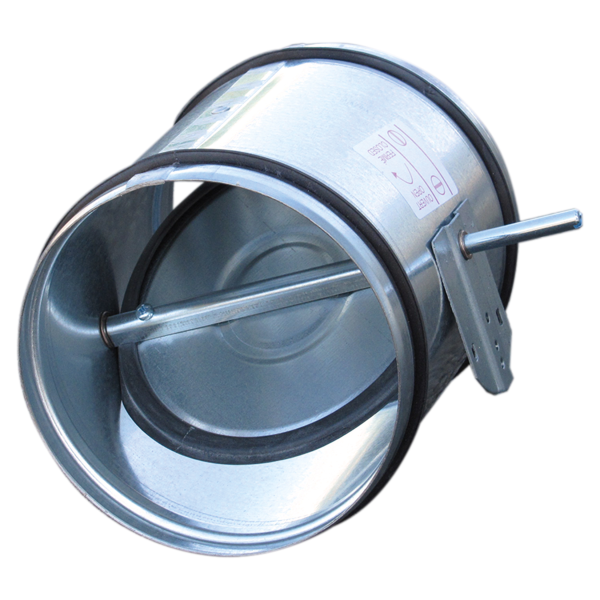 Registre en acier galvanisé, motorisable, étanche, raccordement D 125 mm. (REEV 125)