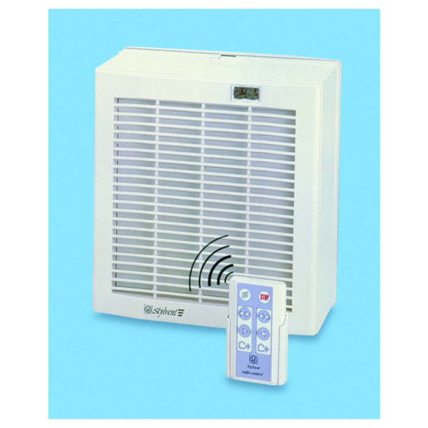 Aérateur vitre, 2V ext. 489/430 m3/h, 1V insuff 296 m3/h, radio cde, encastrable. (HVE 230 RC)