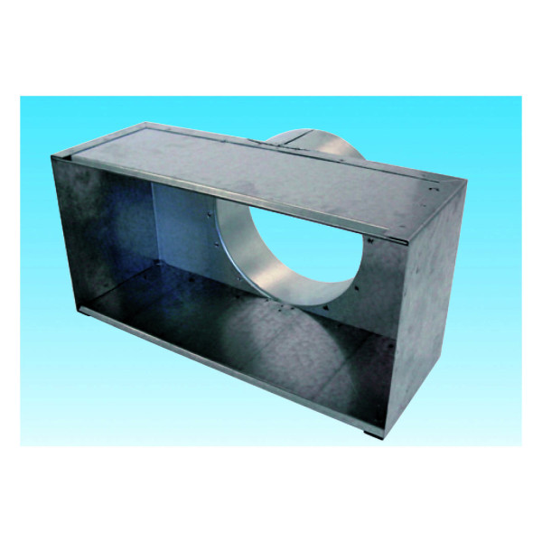 Plénum ABS pour grilles 500 x 150, raccord oblong égal D 160/200/250 mm + volet. (PGRO 500X150)