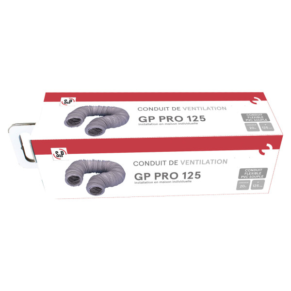 Gaine VMC souple S&P Unelvent GP PRO 125 en PVC longueur 20m 